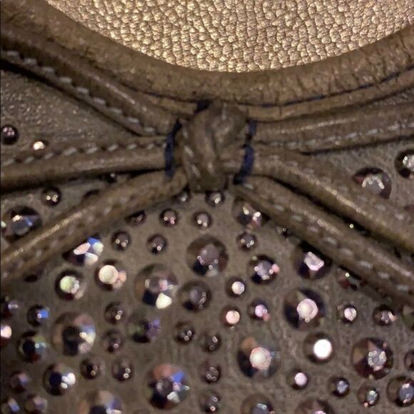 Jimmy Choo Grey Leather Flats w. Silver Grommets - Picture 3 of 7